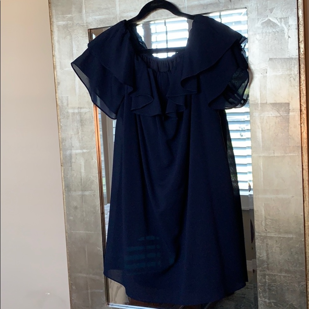 Navy Blue Off the Shoulder mini Summer Dress